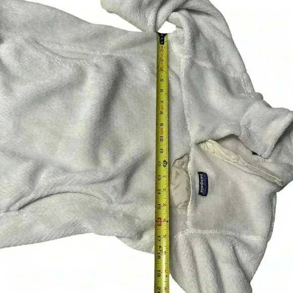 Patagonia Womens Small Re-Tool Snap-T Fleece Pullover Sweater White Cream Beige - Picture 5 of 9